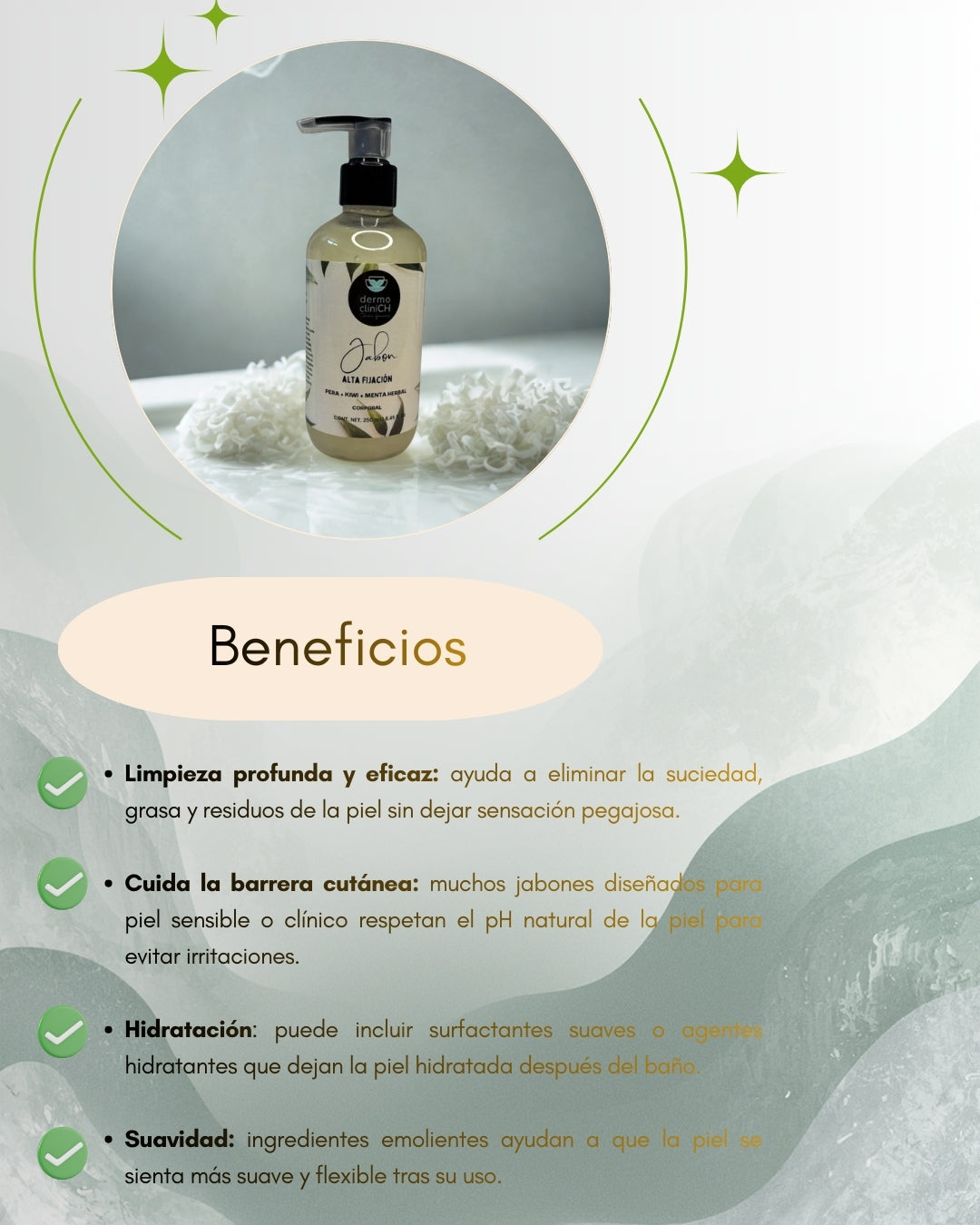 Jabon Corporal de Piña, Kiwi y Menta