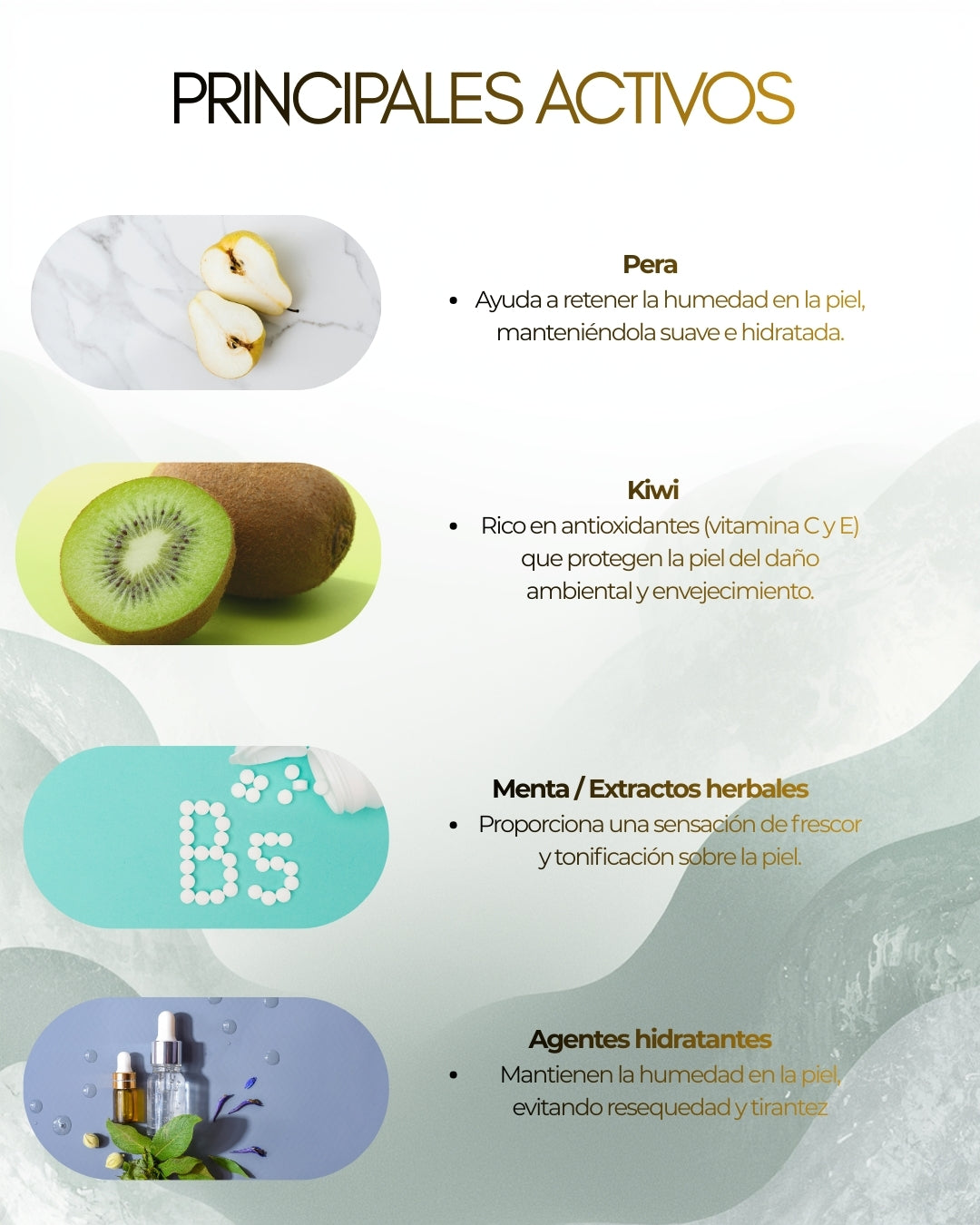 Jabon Corporal de Piña, Kiwi y Menta