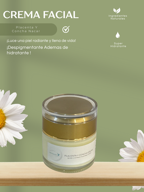 Crema Facial de Placenta Y concha nácar