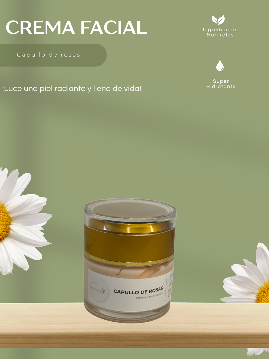 Crema antiedad facial Capullo de rosas